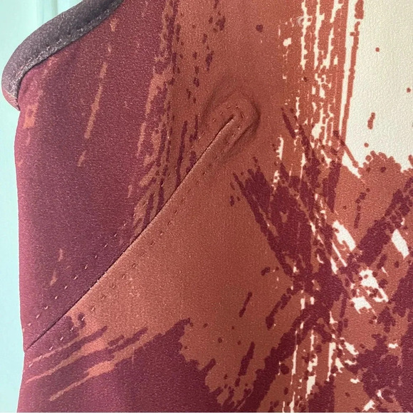 NWT Max Studio Abstract Red & Orange Shift Dress US Size 12 - Picture 3 of 8